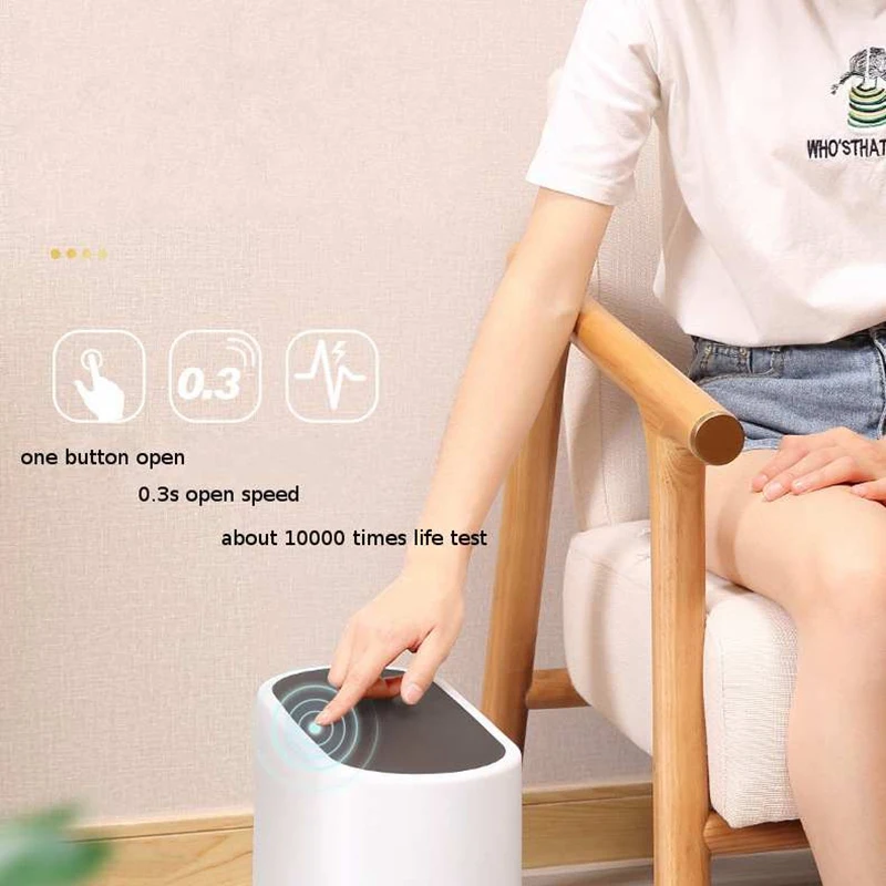 

Ecoco Large Capacity 10L Trash Cans for the Kitchen Bathroom Wc Garbage Rubbish Bin Dustbin Bucket Crack Press