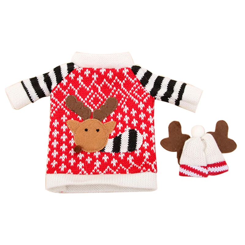 Набор рождественских бутылок для вина с оленем/Набор шампанского/украшение