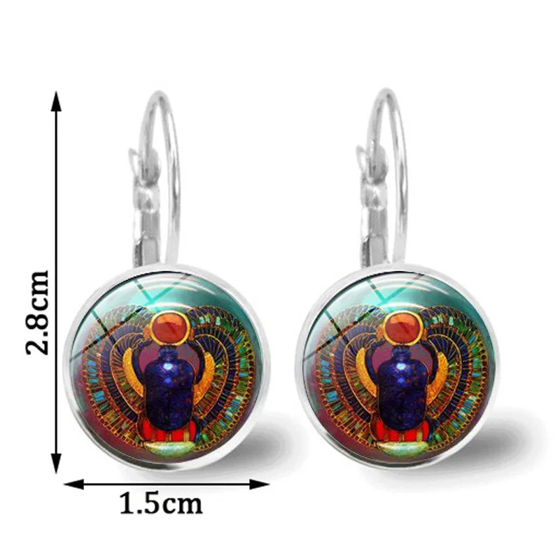 FIMAODZ старое египетское призрачное стекло круглые серебряные бронзовые серьги