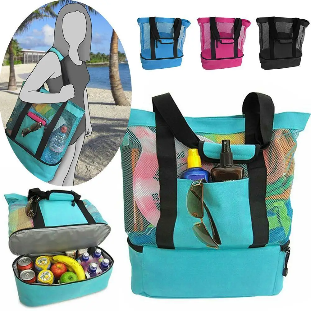 

Outdoor Camping Picnic Insulation Fresh-keeping Grid One-shoulder Kids Organizer Detachable Lunch Cooler Portable Beach Bag