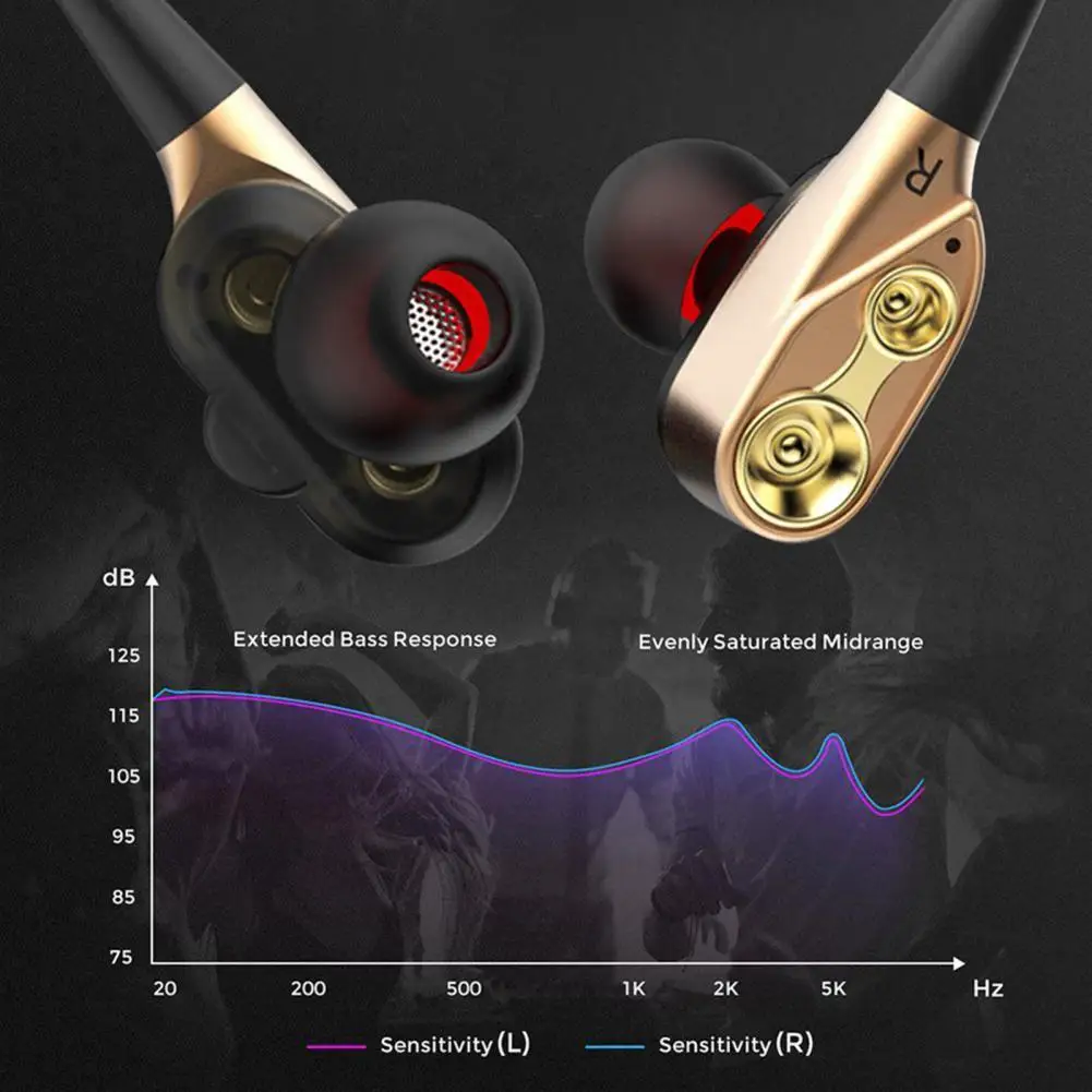 

Universal Business Wired Headphones In-ear Heavy Bass Noise Reduction Earphones With Mic for Xiaomi Samsung Huawei Phone Headset