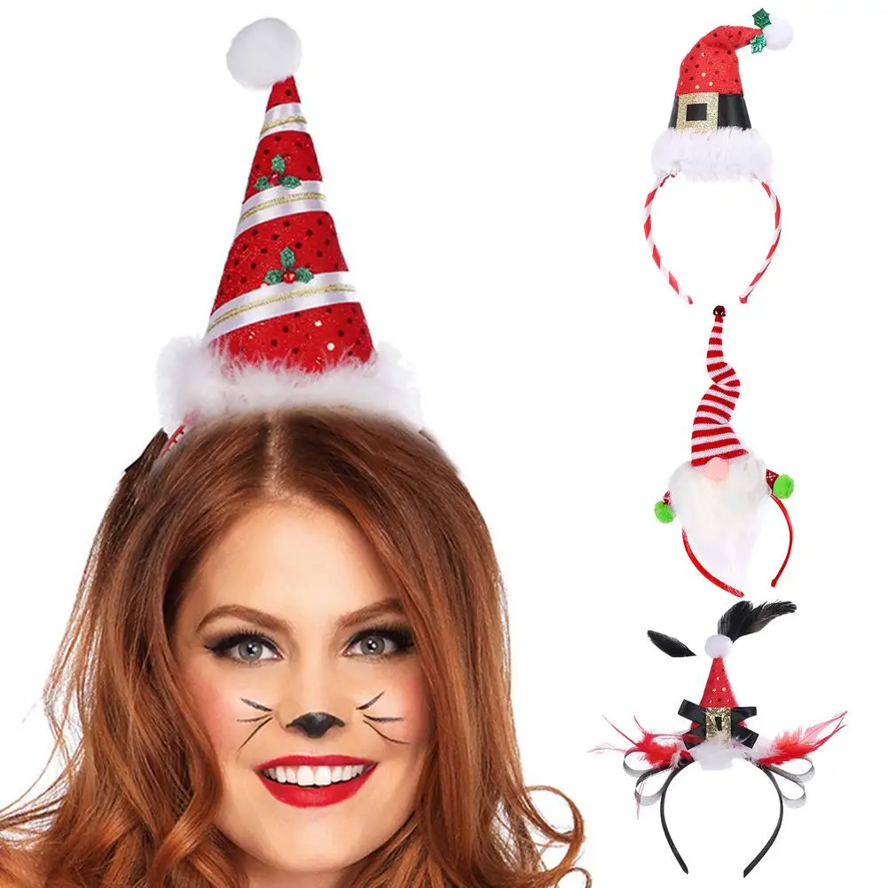 

Christmas Headbands Santa Hairband Hair Accessories Kids Adult Headwear Reindeer Ornaments Christmas Decorations Party Cosplay