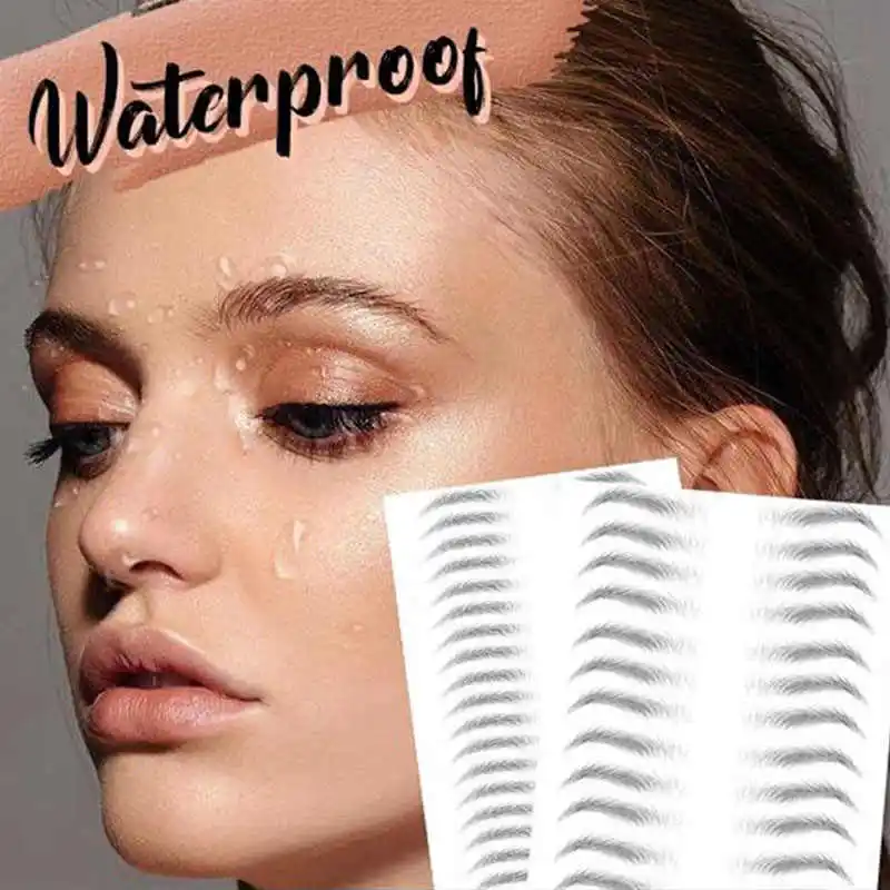 

10 Pair/Sheet Eyebrows Tattoo Water Transfer Semi-Permanent 6D Eyebrows Sticker Eye Brows Sticker Natural Lasting Eye Makeup