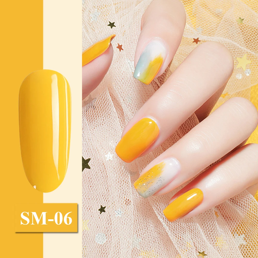 6 мл Гель лак УФ светодиодный для ногтей маникюра Желтые цвета полуперманентный