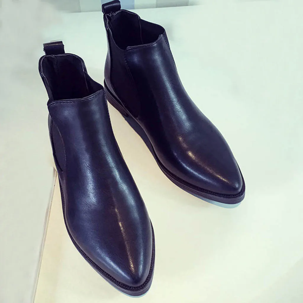 Женские ботинки Bashion Элегантные Простые удобные на плоской подошве заостренная