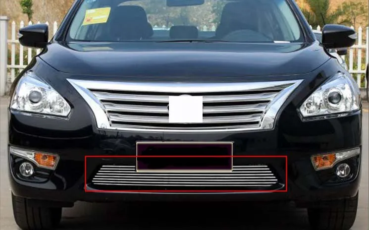 Для Nissan Teana Altima 2013 2014 2015 алюминиевая хромированная передняя нижняя крышка гриля