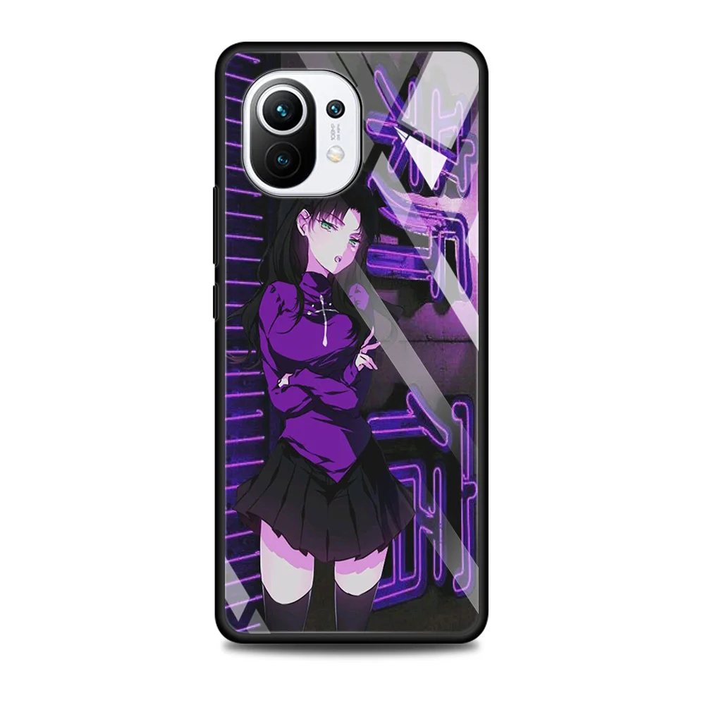 Стеклянный чехол для Xiaomi Poco X3 NFC M2 F2 Pro MI 11 Ultra 10 10T Lite 9T CC9E CC9 Note Fate Zero Tohsaka Rin |