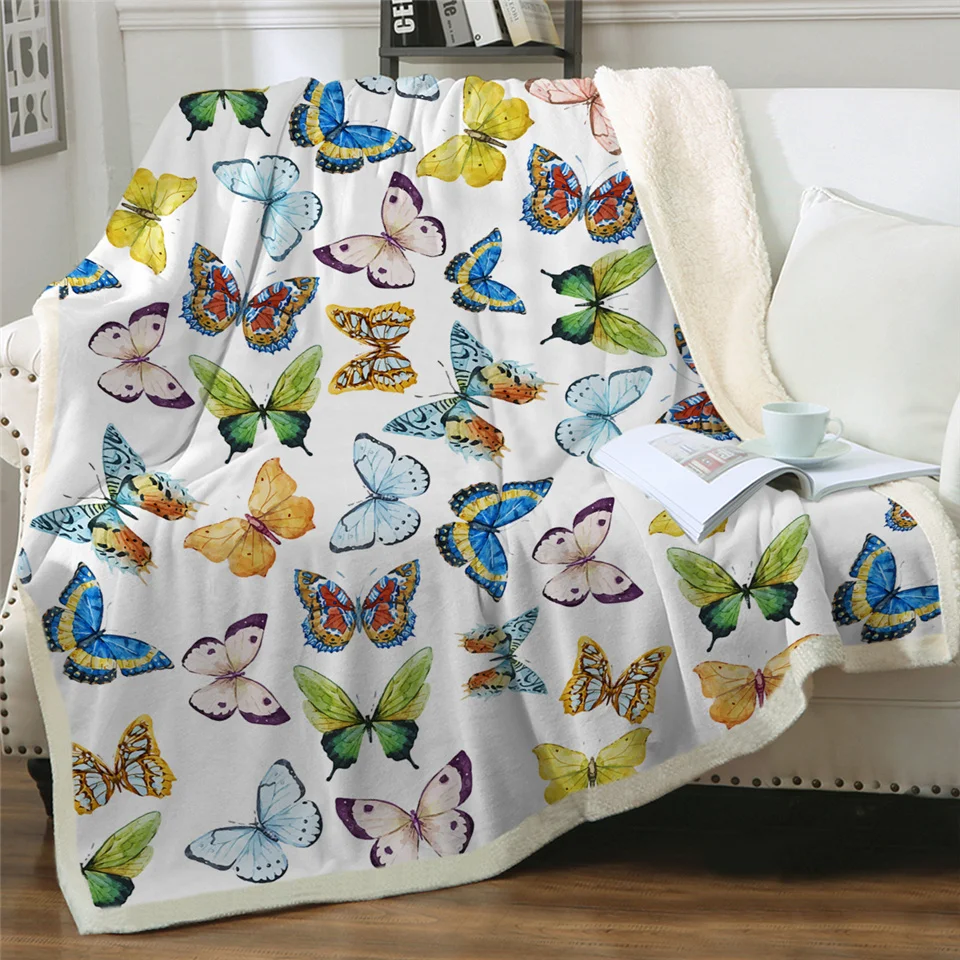 BeddingOutlet одеяло из искусственного меха с летающими бабочками для кроватей, плюшевое одеяло с бабочками для детей и взрослых, постельные принадлежности 150x200