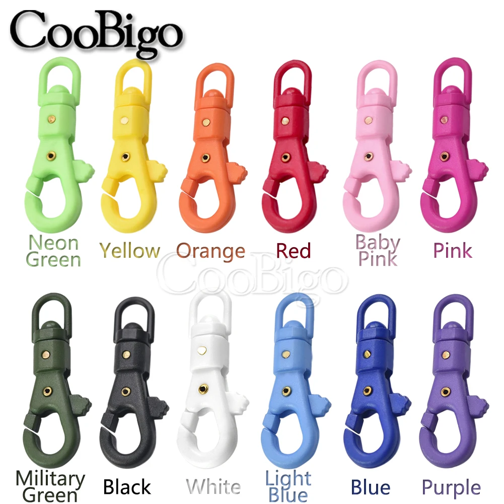 5 pcs/pack Plastic Swivel Lobster Clasp Snap Hook Clip for Keychain Keyring Bag Backpack DIY Craft Accessories Colorful Coated - купить по