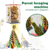 parrots food feeder hanging feeding toy birds house foraging chain round square birds feeder xh8z