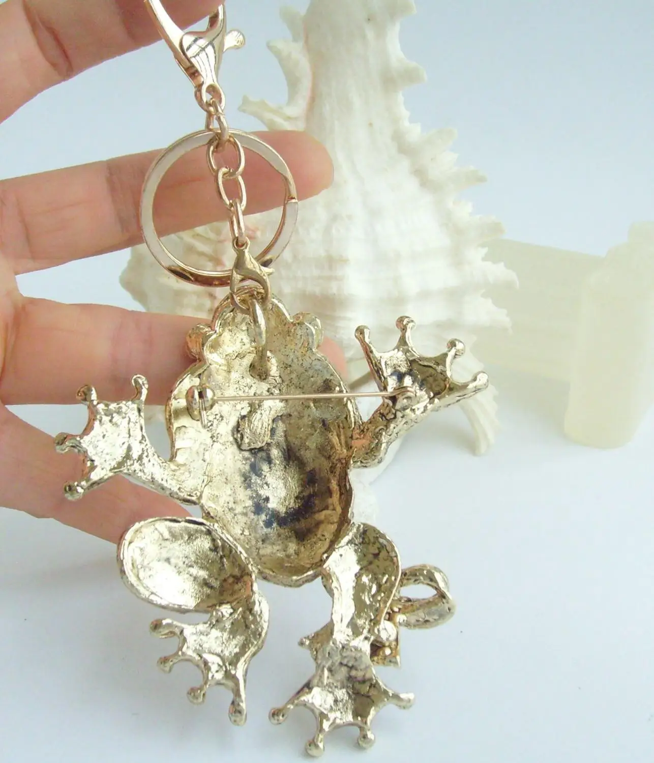 

3.54" Art Style Frog Keychain Pendant Rhinestone Crystal K05853