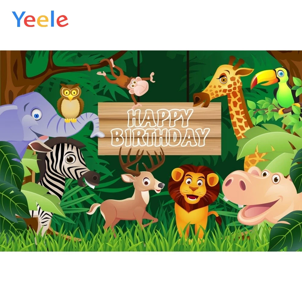 Yeele детский день рождения фон животные Слоник в зоопарке джунгли индивидуальные