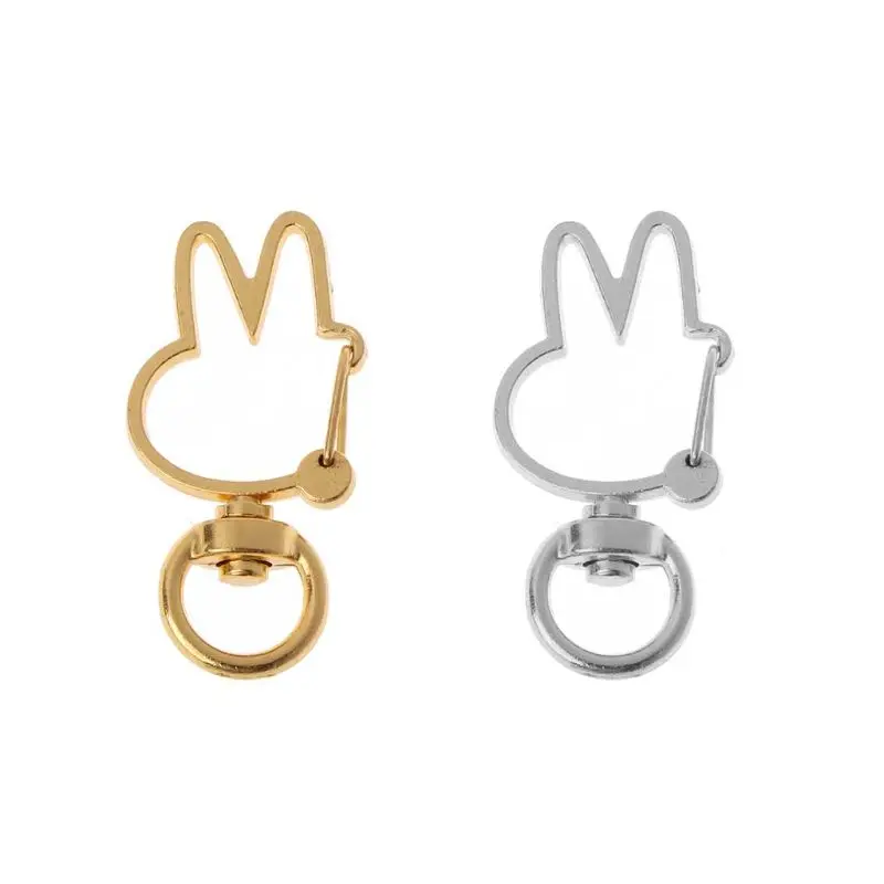 10Pcs Cute Rabbit Keychain Metal Swivel Lobster Clasp Snap Hook Jewelry Findings | Украшения и аксессуары