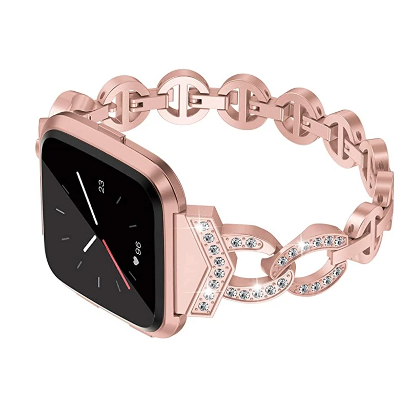 

Bling Strap For Fitbit Versa/Versa 2/Versa Lite Band Stainless Steel Bracelet with Diamonds Wristband Accessories Watchbands