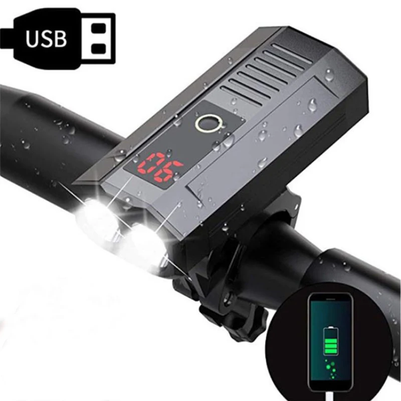 

Фонарь светодиодный велосипедный водонепроницаемый, зарядка через USB, вращение на 360 градусов