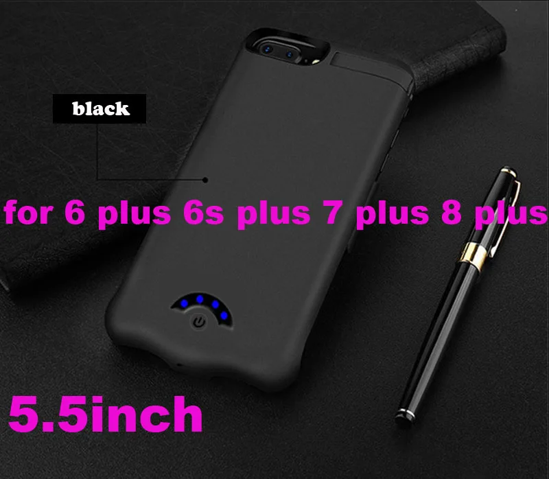 6P 6SP 7P 8P Black Чехол для зарядного устройства 10000 мАч для iphone X, 8, 7, 6, 6 s plus, чехол для резервного аккумулятора, внешний аккумулятор, чехол для зарядки для iphone 6, 6 s, 7, 8 plus - Color: 6P 6SP 7P 8P Black