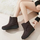 Зимние ботинки для женщин 2022 теплые плюшевые Нескользящие водонепроницаемые повседневные короткие ботинки женские модные ботильоны с круглым носком на липучке для женщин