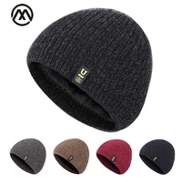 men winter hat beanie for menwomen outdoor warm hat high quality cotton skullcap hedging cap plus velvet thick letter label cap