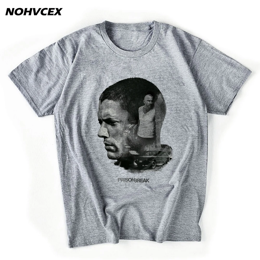 Побег из тюрьмы футболки для мужчин Забавные футболка с короткими рукавами