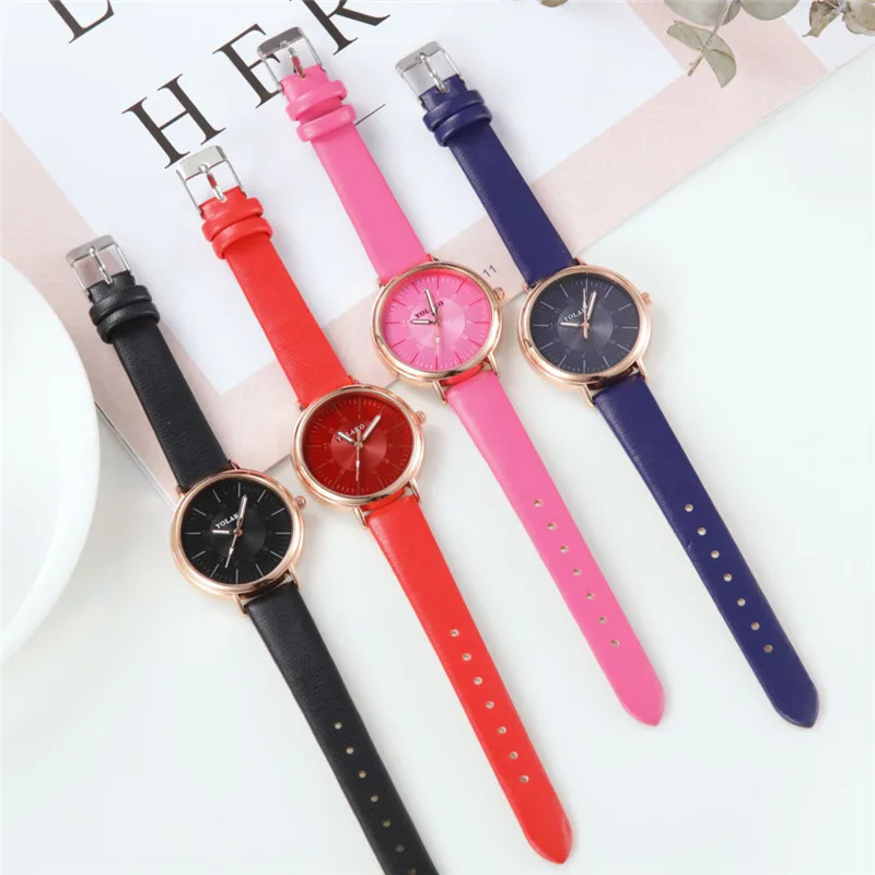 WJ-8701 хит продаж женские часы модные с простым циферблатом Женские кварцевые
