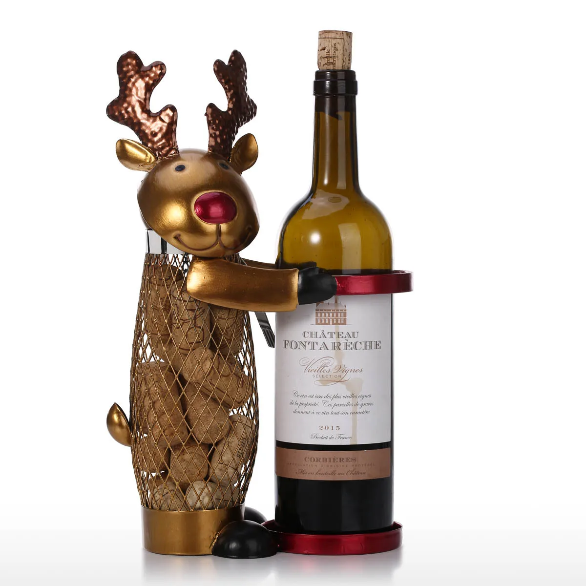 

Металлическая винная полка Elk, аксессуары для дома и бара, держатель для винных бутылок, корзина для хранения из пробки, рождественские пода...