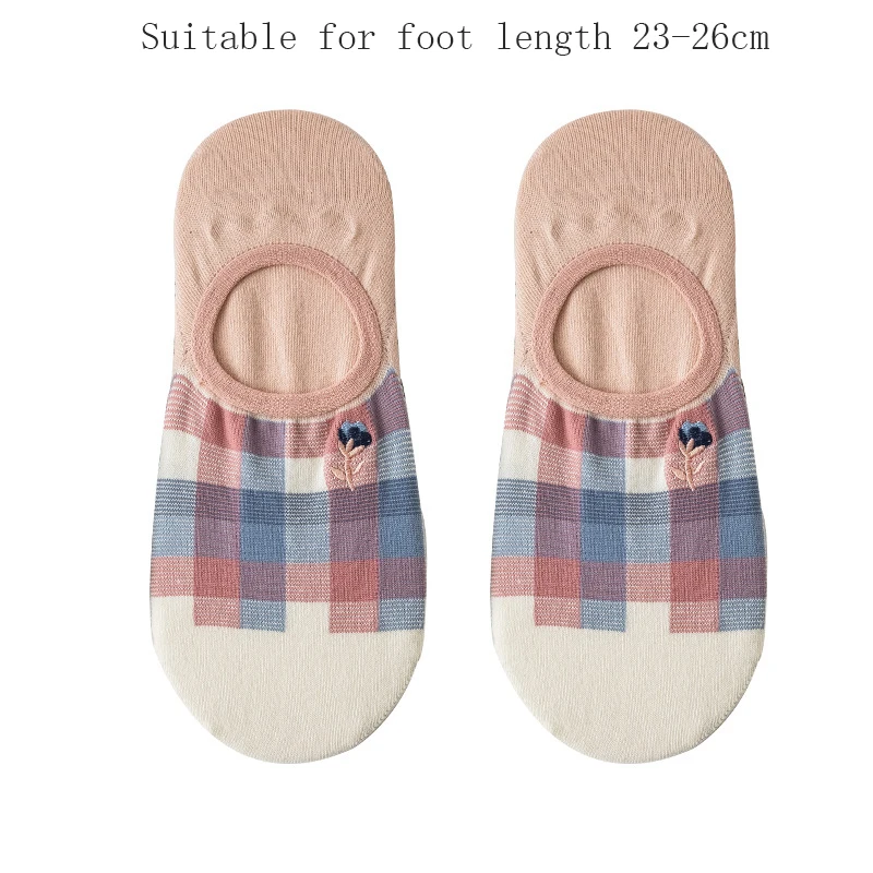 

1Pairs Korea Women Socks Cute Cartoon Print Short Socks Non Slip Silicone Invisible Socks Girl Ankle Sock