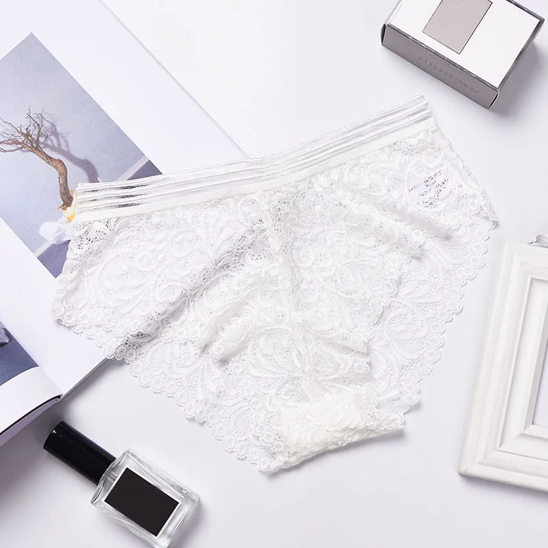 

Sexy Underwear Women Lace Panties Transparent Women Briefs Mid Waist