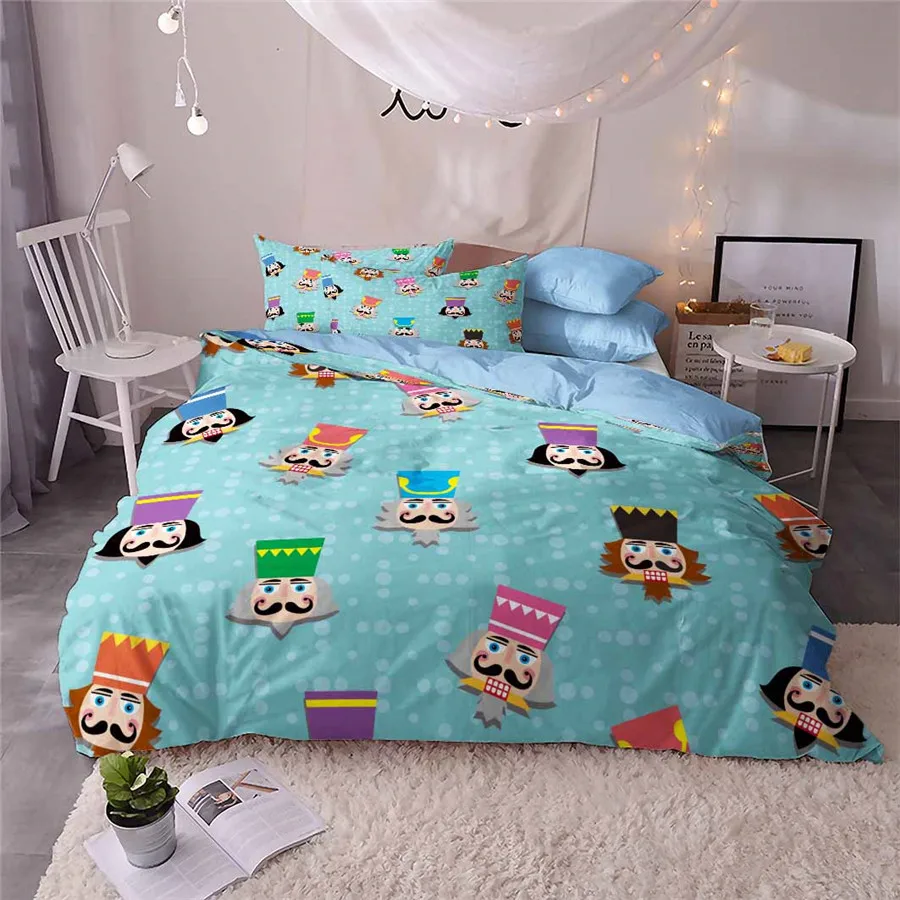 HELENGILI 3D Постельное белье Щелкунчик печати пододеяльник набор Bedcloth с Наволочка на