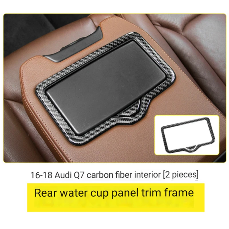 

For Audi Q7 Rear Cup Panel Real Carbon Fiber Decoration Sticker 2016 2017 2018 2019