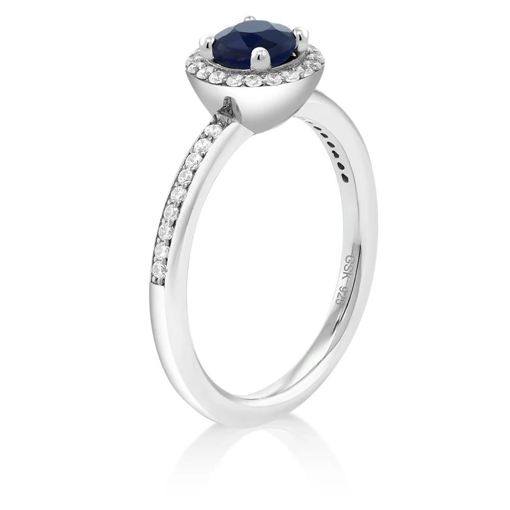 Драгоценный камень Сапфир ювелирные изделия 0 79 карат Круглый Натуральный Синий