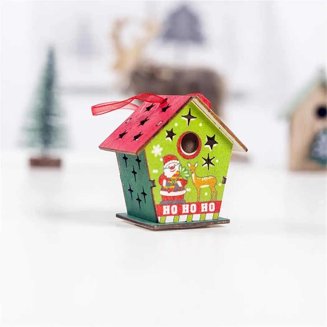 Kerst 2019 счастливые рождественские деревянные елки подвесной светильник