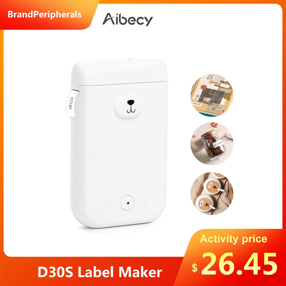 

D30S Mini Label Maker Machine Portable Wireless Bt Thermal Label Printer 203Dpi Price Date Journal Study Sticker Tag Printer