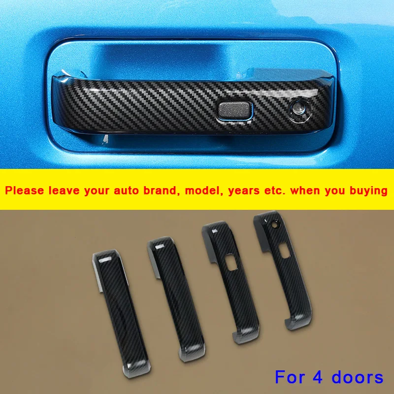 

Carbon Fiber Exterior With Keyless Door Handle Cover Mouldings Trims For Ford F-150 Raptor 2017-2020 Car Auto Vehicle Accessory