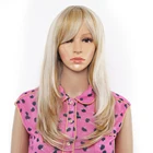 Amir синтетические волосы парики длинные прямые Блондинка Омбре парик для женщин коричневые натуральные волосы сетка челка парики Косплей