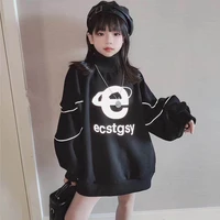 girls thick long sleeved loose reflective casual sweater 2020 autumn and winter korean version of the big childrens long top pa