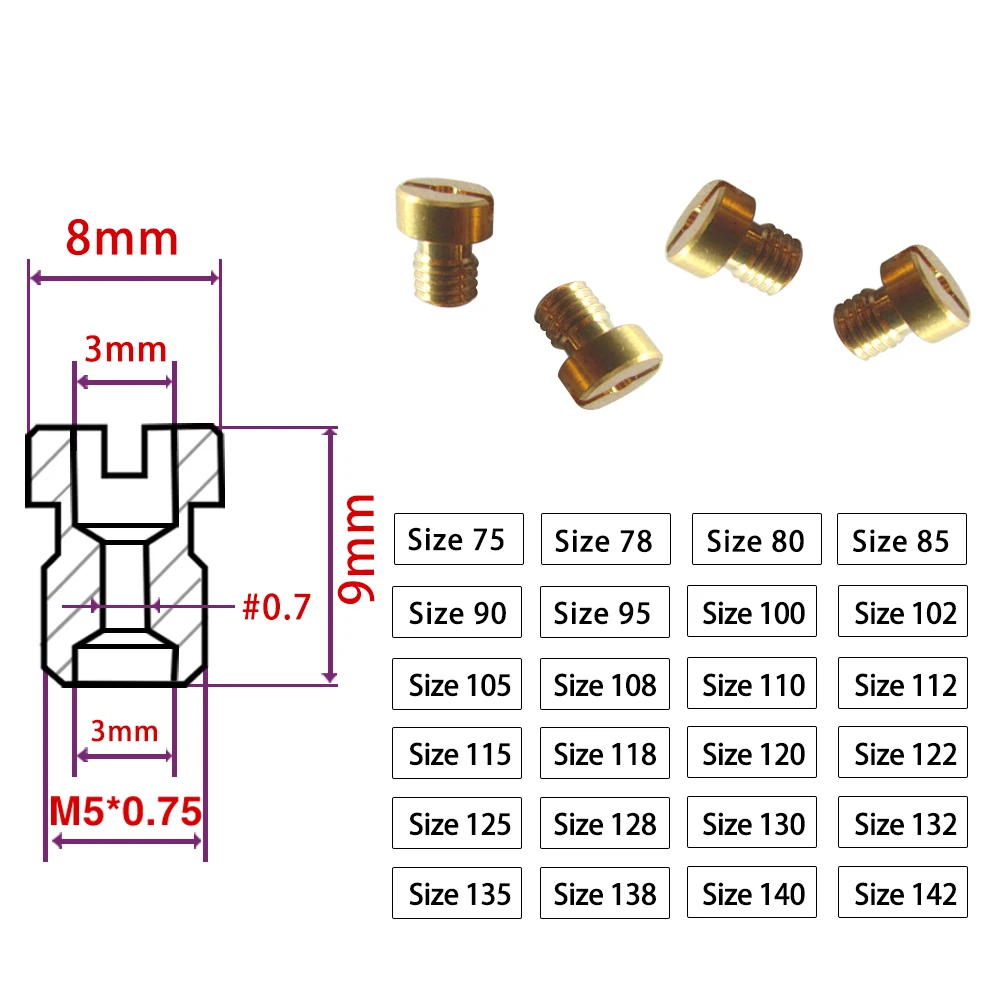 Карбюратор Mikuni 12 шт. M5 * 0 75 основная Форсунка для мотоцикла PW50 VM22/24/26 TTR FZR BS EN TM|mikuni