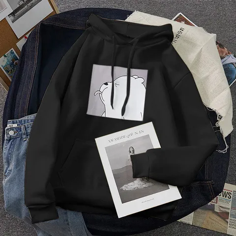 Fashion Women's Plus Size Hoodie Cute Cartoon Printing Casual Pullover Tops Long Sleeve Drawstring Hooded Sweatshirt толстовка
