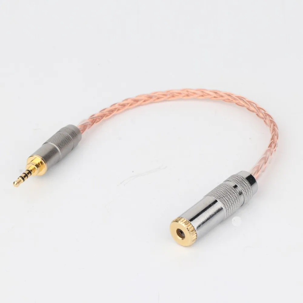 

New Preffair HIFI 7N Single Crystal Copper 2.5mm TRRS Balanced Male to 3.5mm Stereo Female Earphone Audio Adapter Cable