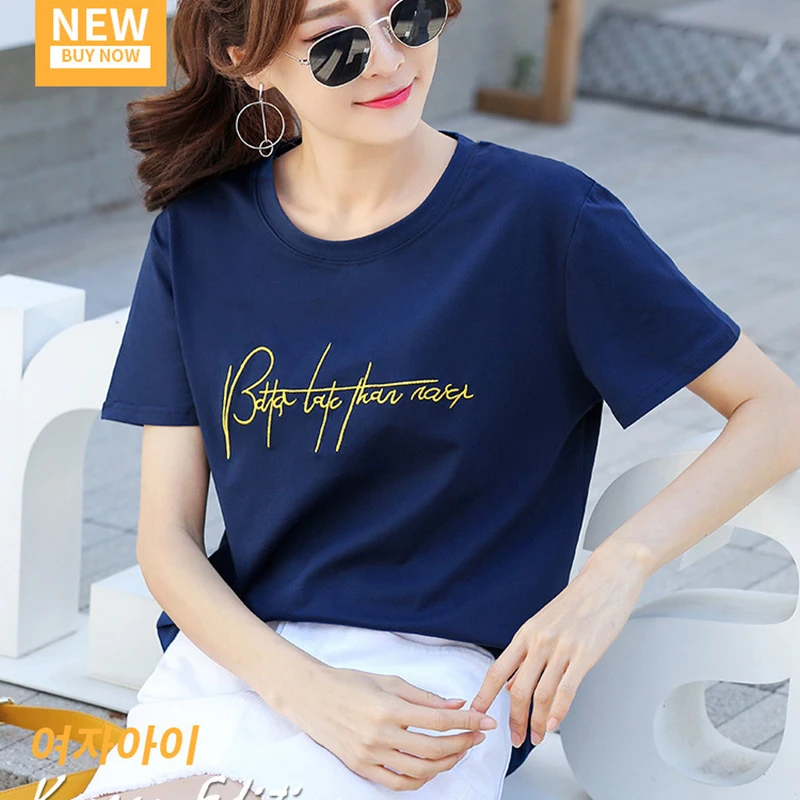 

Fashion Summer Cotton Tops Women T Shirt for Female Tshirt G20317T