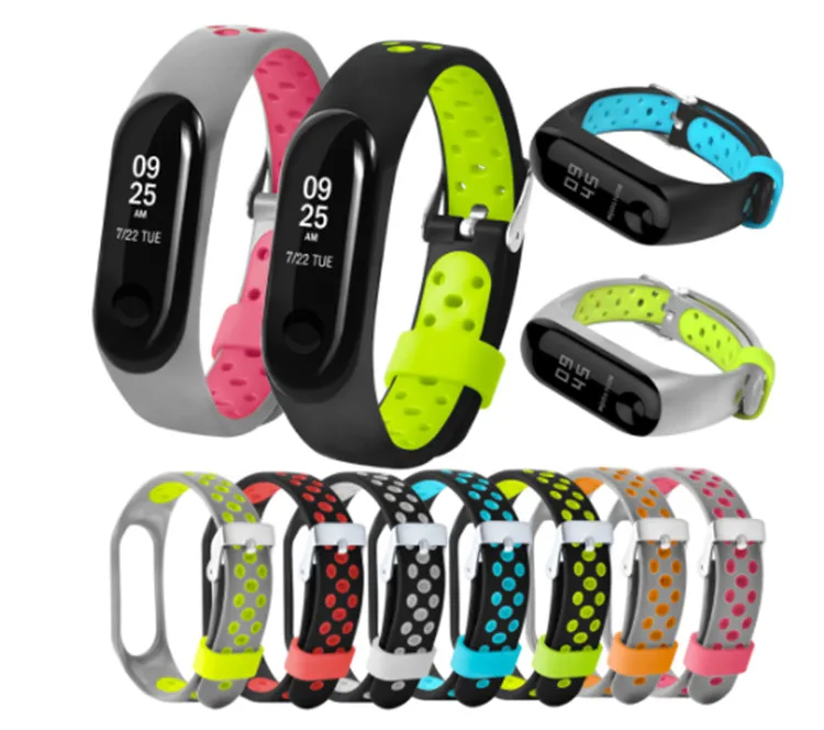 Ремешок силиконовый для Xiaomi Mi Band 3 4 спортивный браслет смарт часов mi band