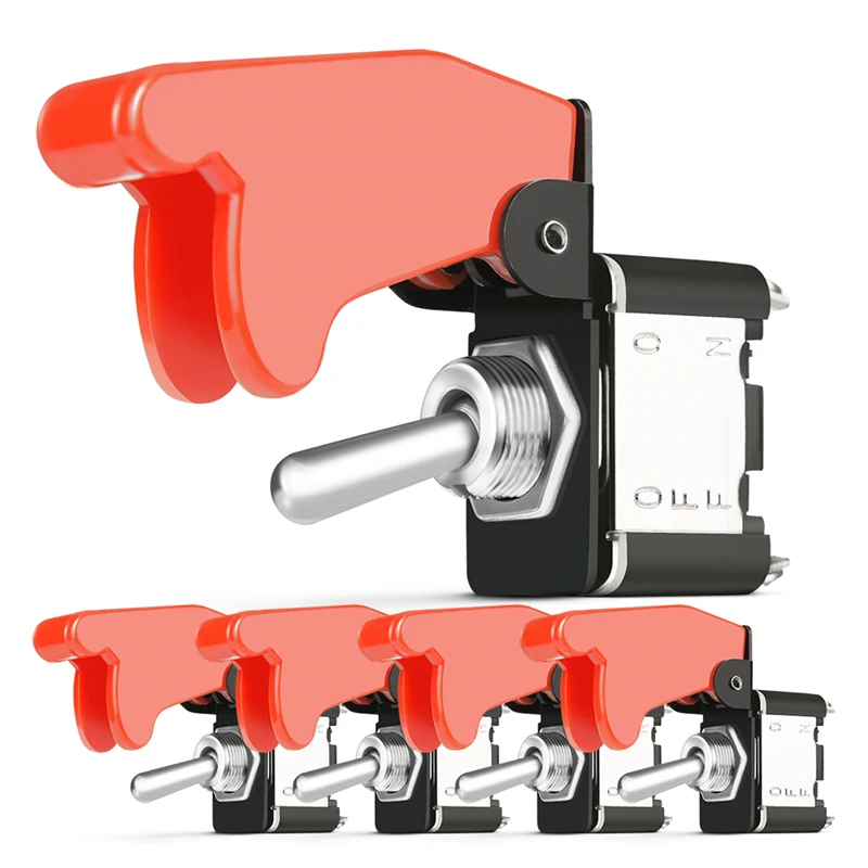 Сверхмощный тумблер MICTUNING SPST с Красной защитной крышкой 12 24 В 20 А|Переключатели и