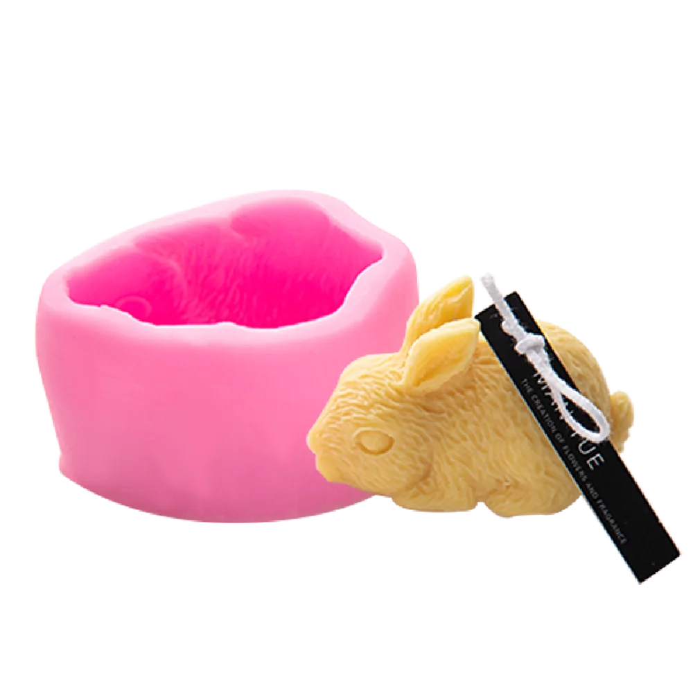 

3d Rabbit Mold Diy Aromatherapy Candle Modeling Candle Decorations Christmas Ornaments Easter Rabbit Fondant Silicone Mold