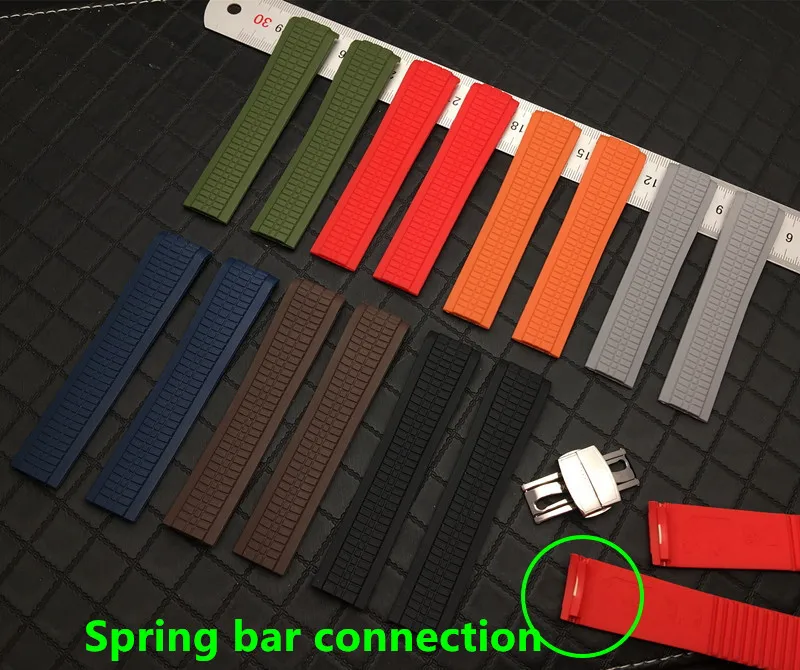 21 мм черный коричневый синий красный оранжевый серый зеленый резиновый ремешок