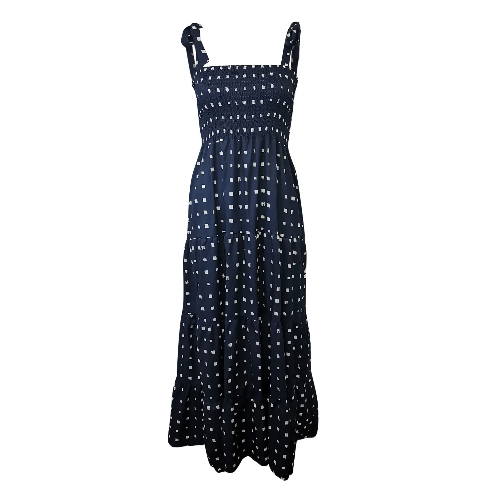 

Sagace Bohemian Dresses Women 2021 Summer Boho Square Neck Floral Ruffle A Line Beach Long Maxi Dress Plus Size Elegant Sundress