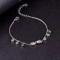 sinleery cute bow knot adjustable women bracelet rose gold silver color chain tiny zirconia beautiful bracelet jewelry sl103 ssk