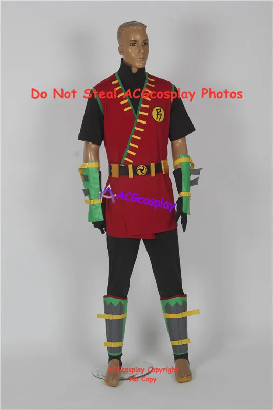 Костюм косплея Ниндзя Робин включает маску для глаз, накладки на обувь, супергеройский костюм от ACGCosplay.