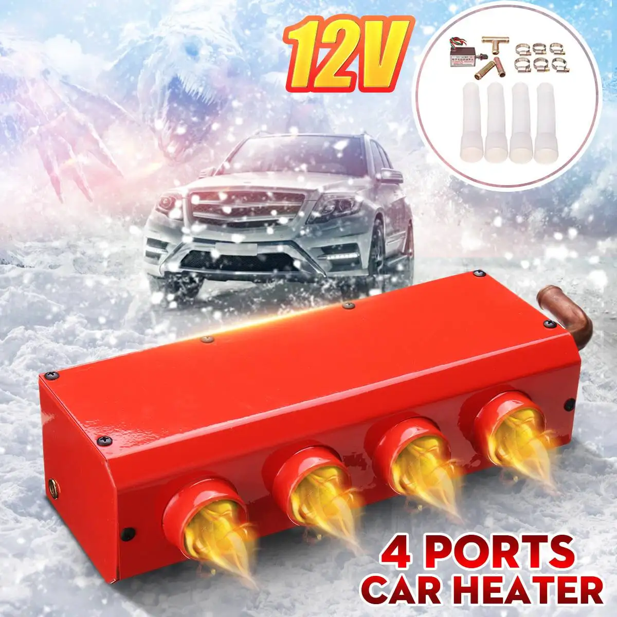 

12V 24V Portable Car Heater Windscreen Defroster Demister Auto Van Heating Fan Car Electrical Appliances with Speed Switch