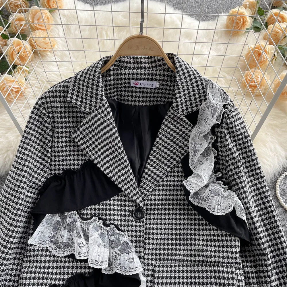 Винтажное пальто женская элегантная верхняя одежда Женская кружевная свободная