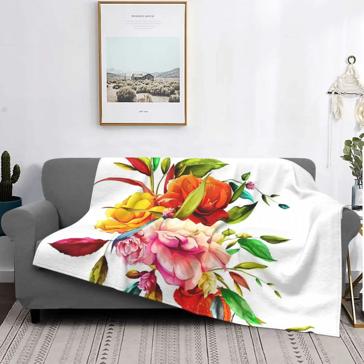 

Manta de flores de colores, colcha a cuadros para cama, manta double para cama