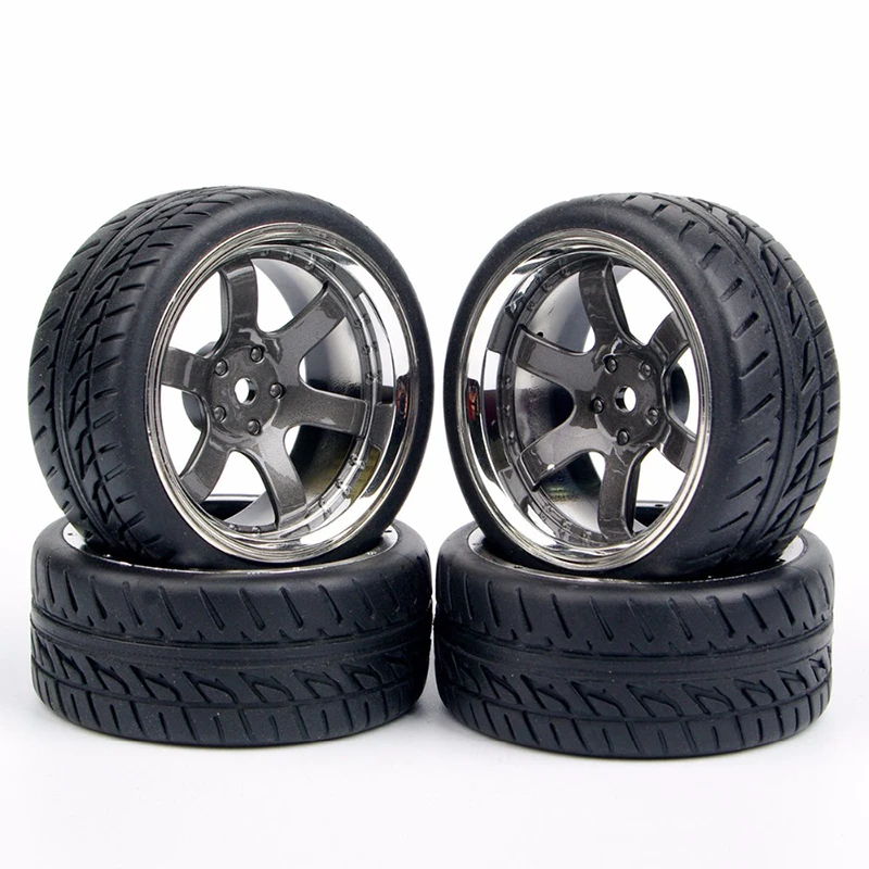 

4Pcs For HSP HPI RC 1:10 on Road Drift Racing Car PP0038 12mm Hex Tires&Wheel